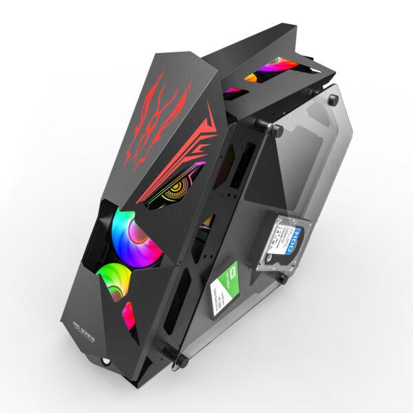 Carcasa PRO GAMING HERCULE BLACK, RGB, Mid Tower, Black - imagine 5