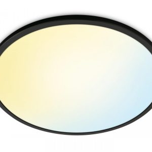 Plafoniera LED WiZ SuperSlim, Wi-Fi, control vocal, 22W, 2450 lm