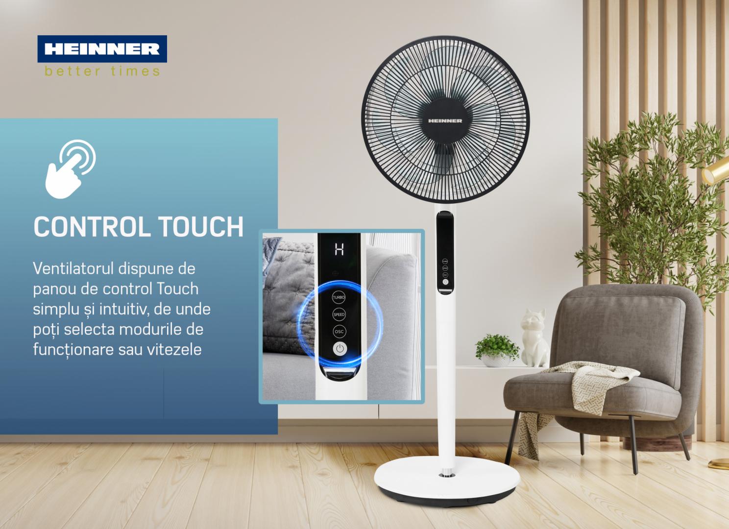 VENTILATOR CU PICIOR HEINNER HMSF-9BK - imagine 8