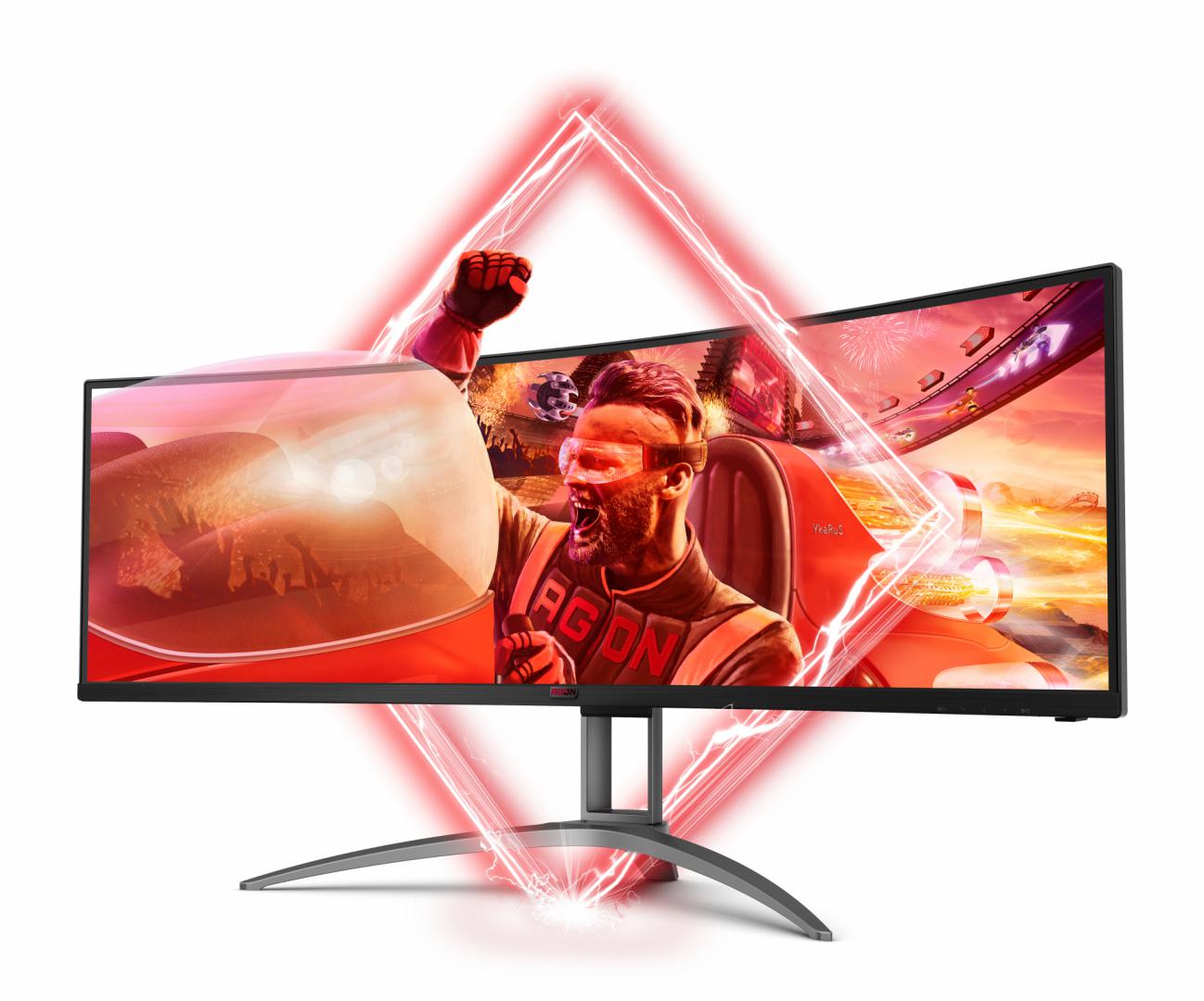 Monitor Gaming AOC AG493UCX2, 48.8", 5120 x 1440 pixeli, Black, - imagine 3