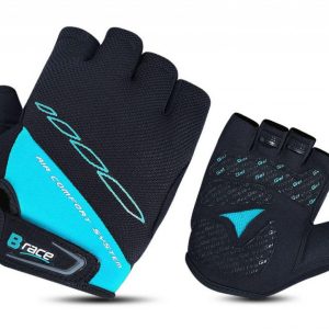MANUSI B-RACE CU GEL NEGRU/TURCOAZ, L