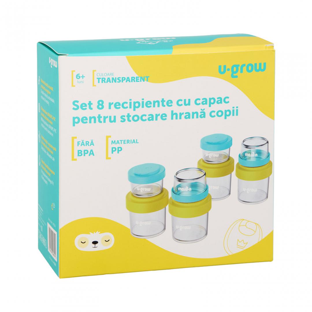 Set 8 recipiente cu capac pentru stocare hrana copii , - imagine 7