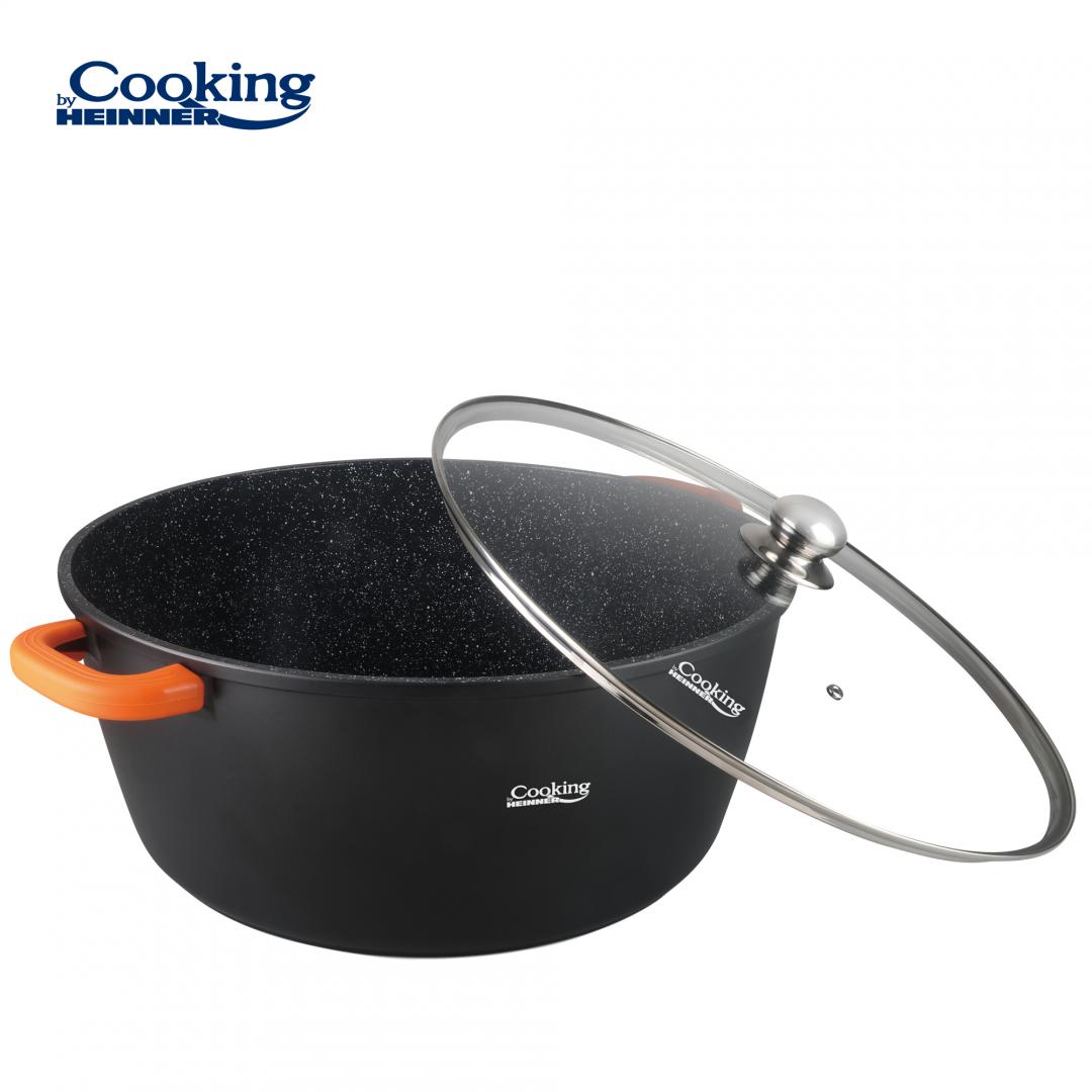 SEMIOALA ALUMINIU+CAPAC 44X19 CM,23L,DARK LINE, COOKING BY HEINNER - imagine 3