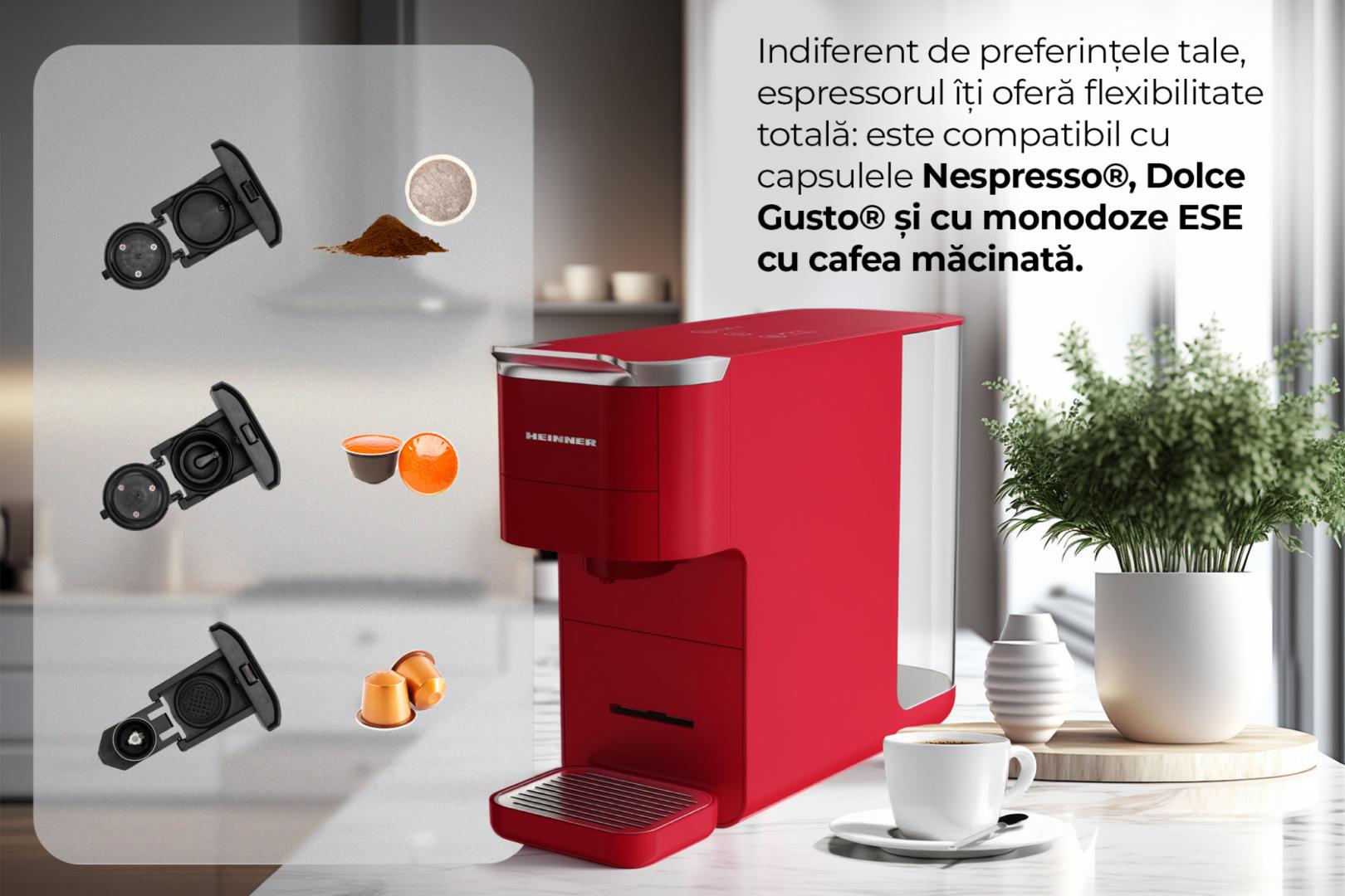 ESPRESSOR CU CAPSULE HEINNER CAFE SUPREME HEMC-DD15RED - imagine 9