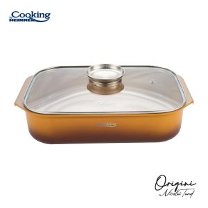 TAVA INALTA CUPTOR DIN ALUMINIU TURNAT + CAPAC 39 x