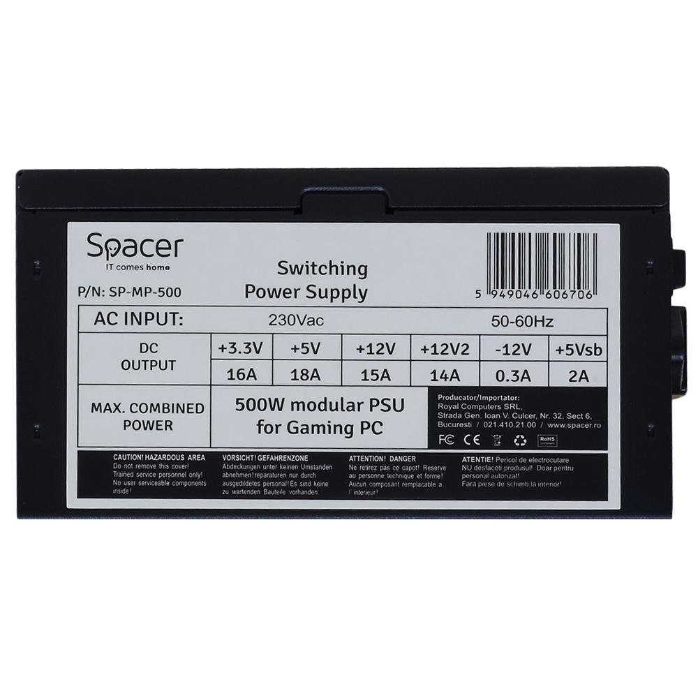 Sursa Spacer SP-MP-500, 80 PLUS, 500 W - imagine 3