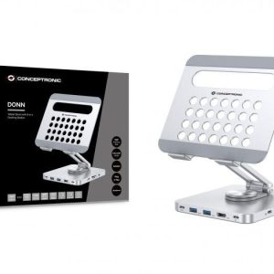 Docking station CONCEPTRONIC DONN26G, USB tip-C, 100W, Gri, 2 ani