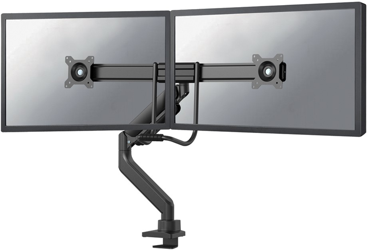 Brat dublu pentru monitor Neomounts, tip full motion, pentru display-uri