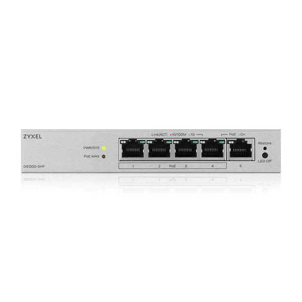 ZYXEL GS1200-5HPV3 5-Port Gigabit PoE Web-Managed Switch - imagine 5