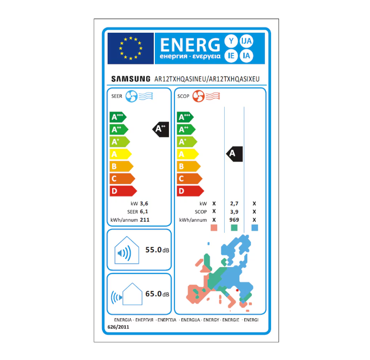 Aparat aer conditionat Samsung AR12TXHQASI, 12000 BTU, clasa energetica A++/A, - imagine 6