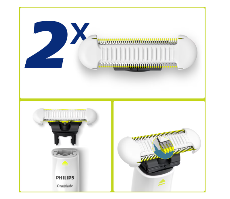 Lame de schimb PHILIPS OneBlade Intimate, unisex, 2 bucăți - imagine 3