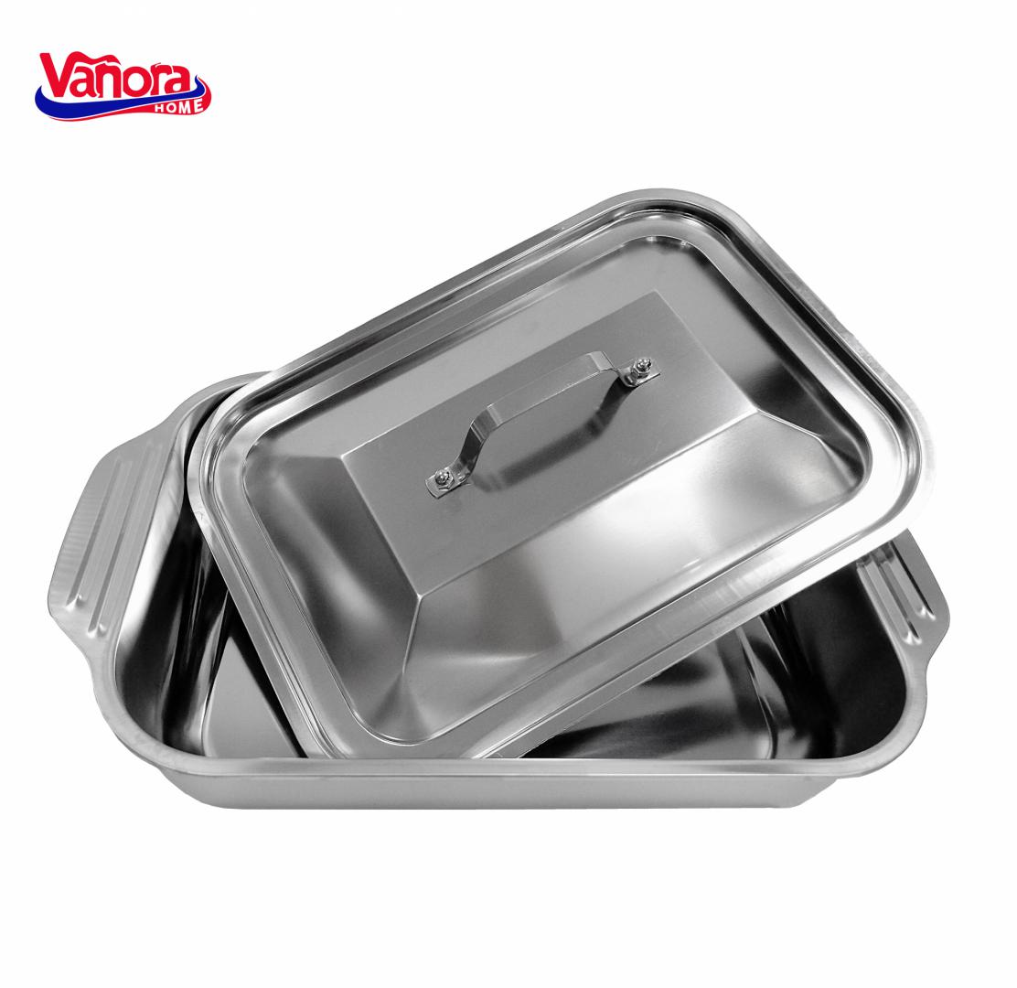 TAVA INOX CU CAPAC 36.5x22x7 CM, ZIRA, VANORA HOME - imagine 4