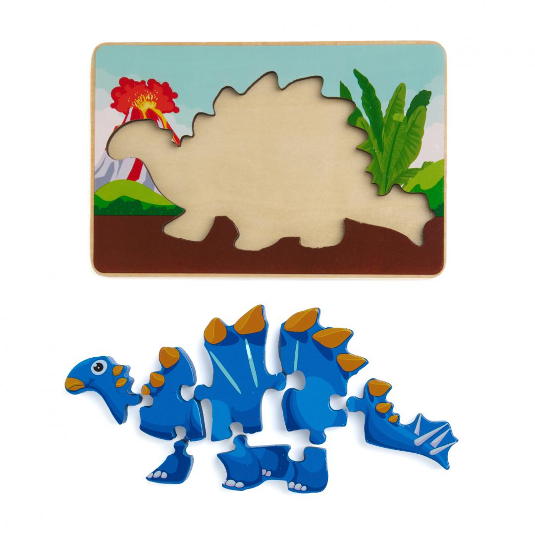 PUZZLE DIN LEMN TUOJIANGOSAURUS, 8 PIESE, MOMKI - imagine 4