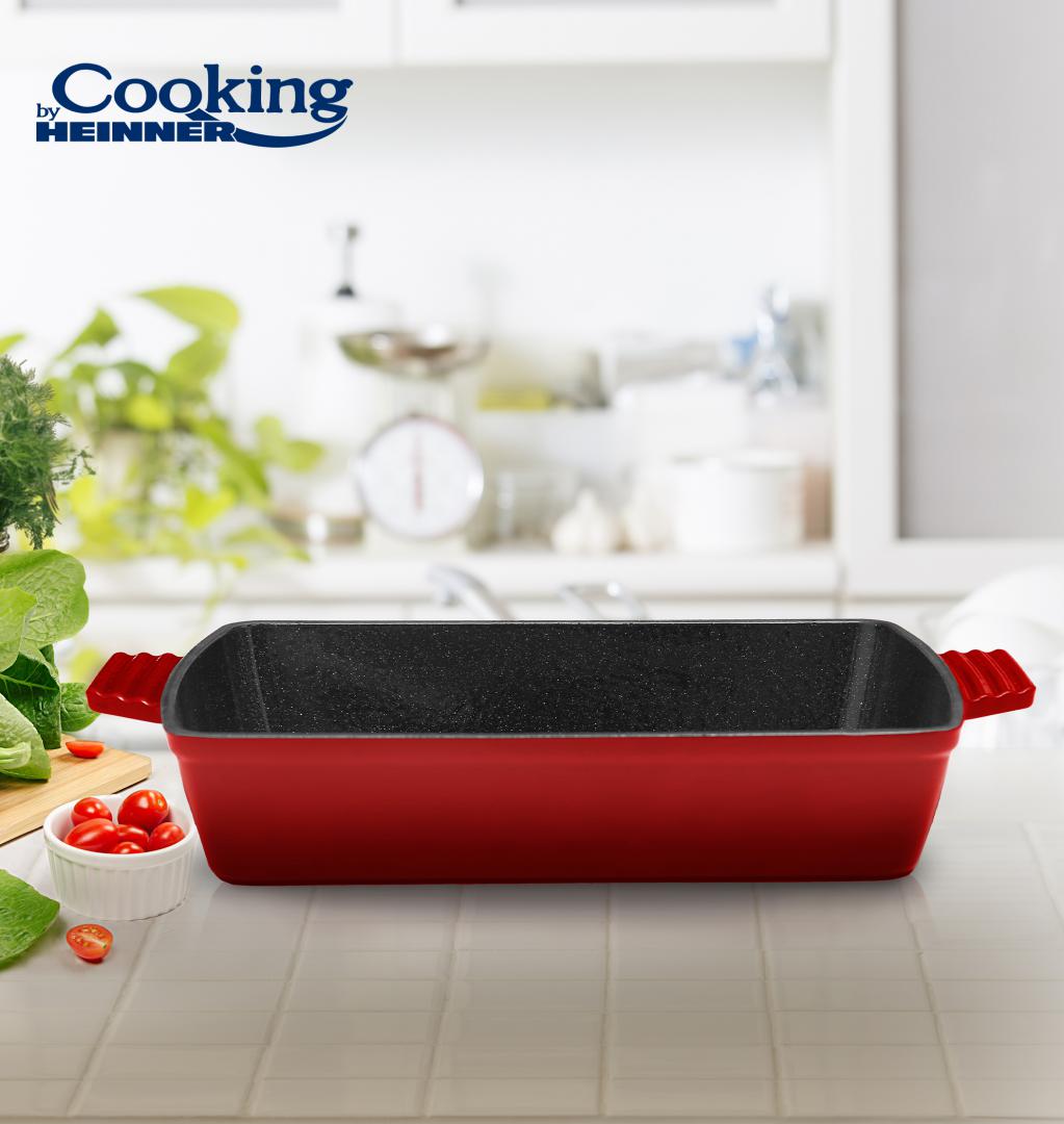 TAVA FONTA EMAILATA, 33x23x7 CM, RED LINE, COOKING BY HEINNER - imagine 3